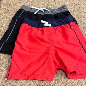 Cat & Jack Red and Black Kids' swim trunks short  Set of 2 size 6 7 S